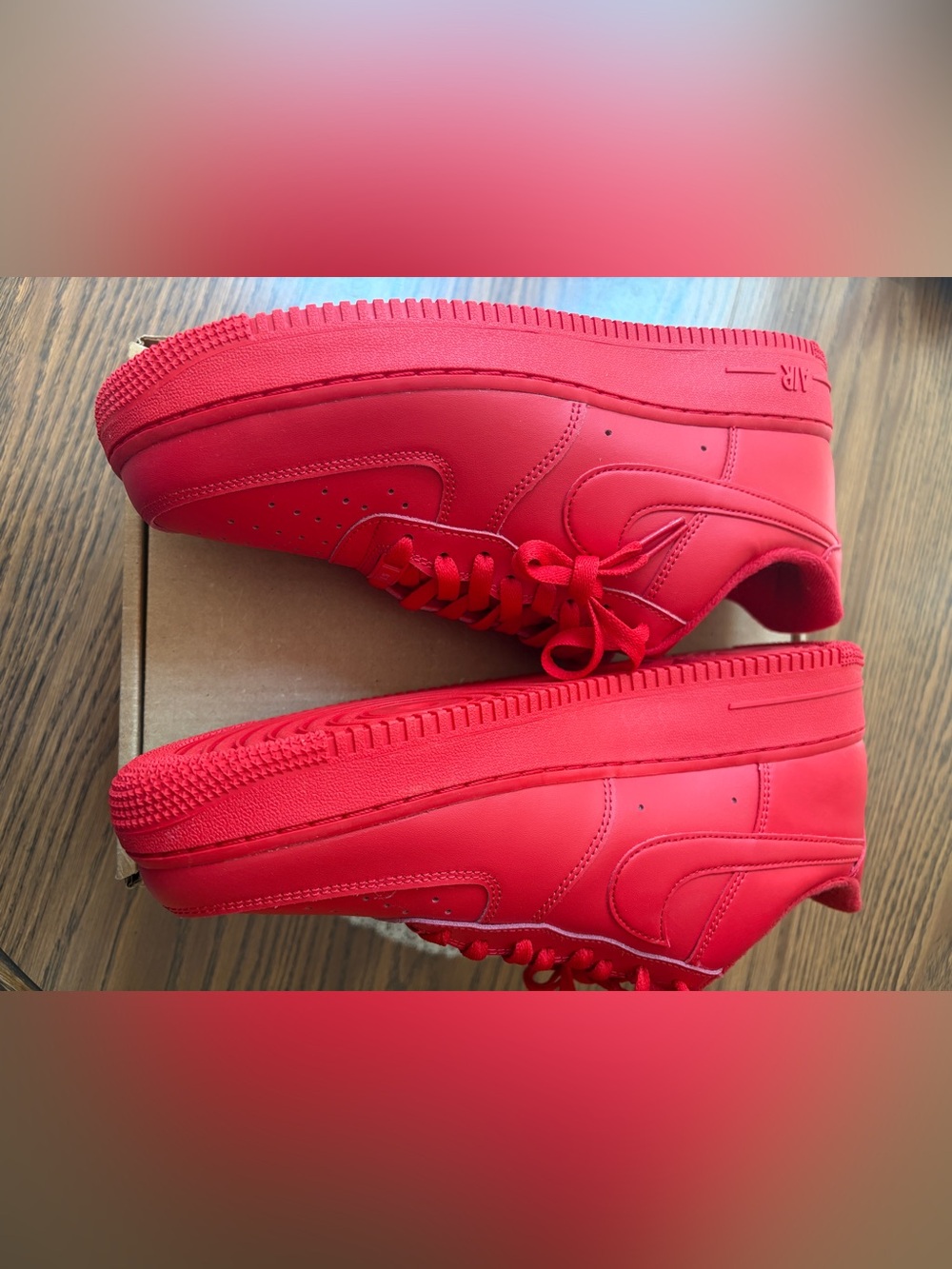 Nike Men's Air Force 1 Triple Red University Red Sneakers Size 11 New - Picture 4 of 7